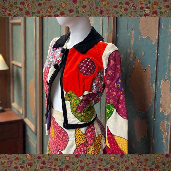 Blums -Vogue, of Beverley Hills 60s “Flower Power” jacket and skirt set
