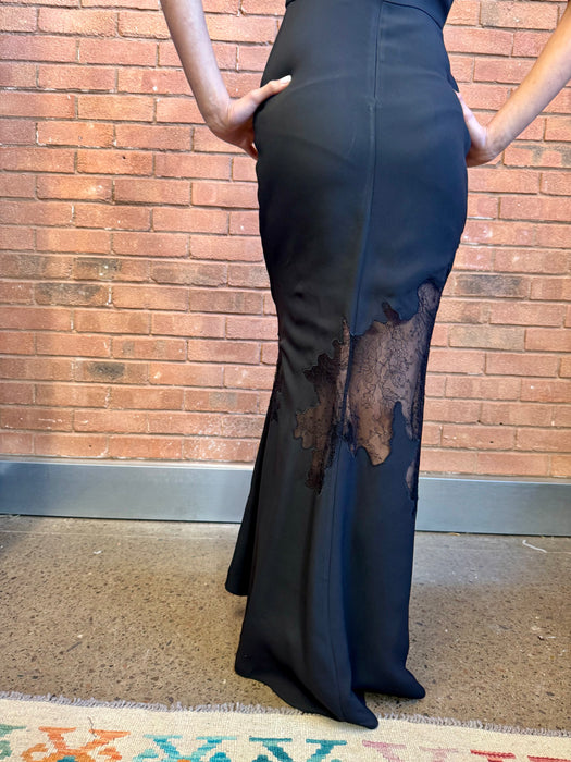 Ellie Saab, black crepe and lace dress