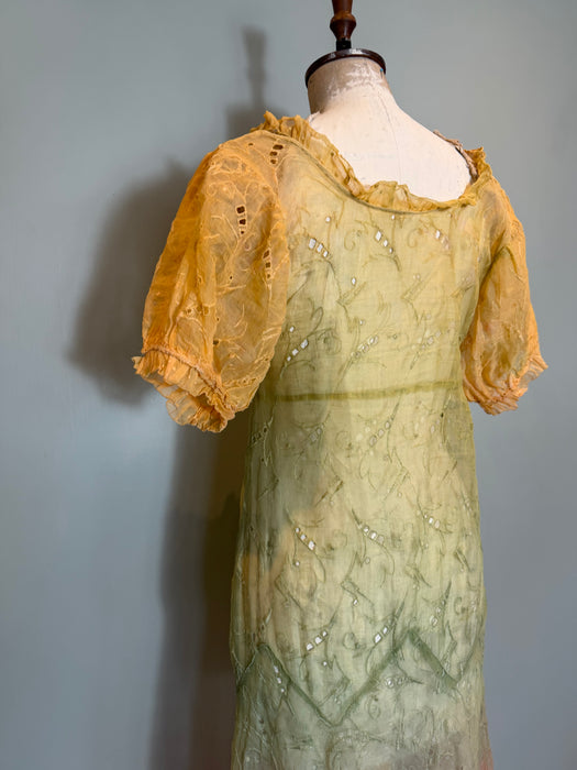 Oscar, 30s hand dyed ombré organza eyelet dress