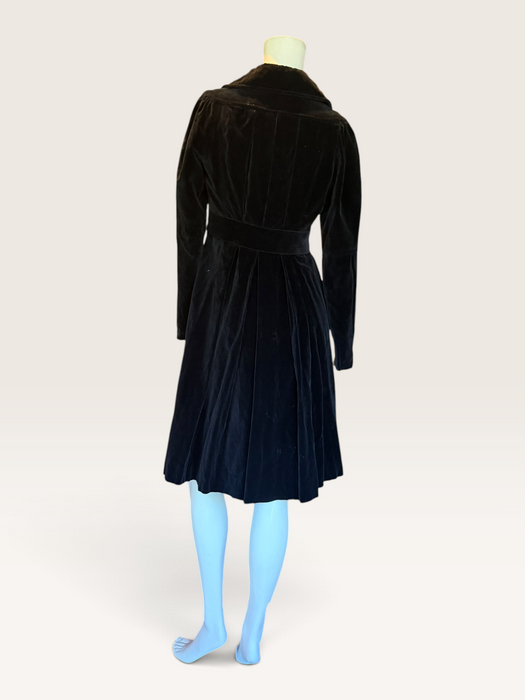Ossie Clark, 1970s black velvet equestrian style coat