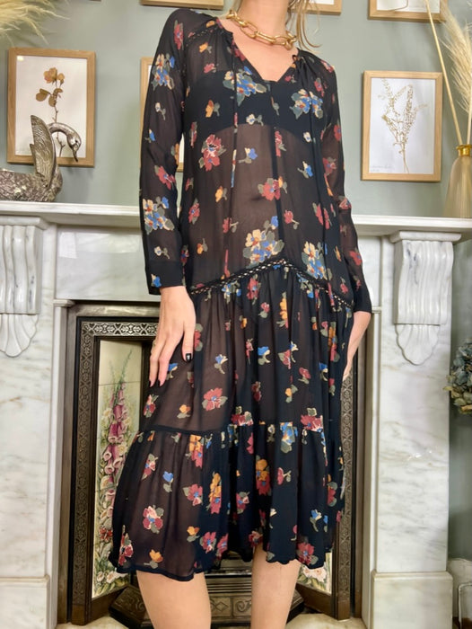 Hannah, vintage floral midi dress