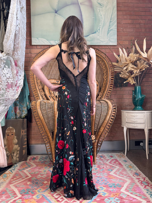 Kirsty, 40s floral silk scarf dress