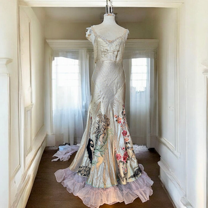 Chalice, 20s Silver lame reworked gown