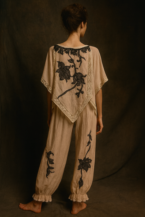 Shona, 30s silk and lace lounge set