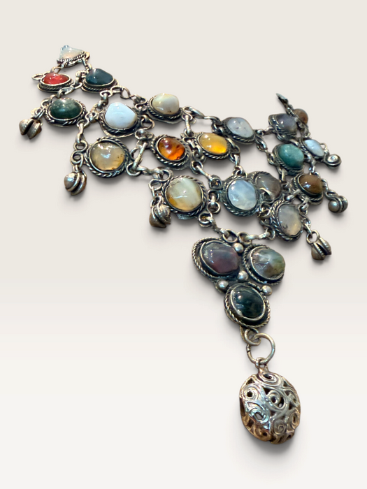Jasmir, 1970s stranded silver and gemstone necklace