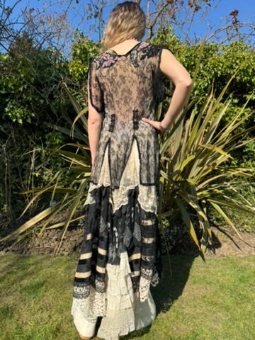 Hera, reworked monochrome 20s lace coat