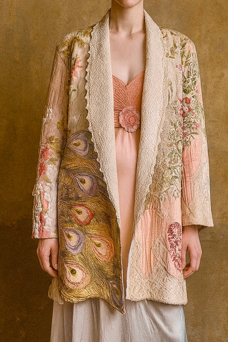 Nat, reworked Vintage long patchwork jacket