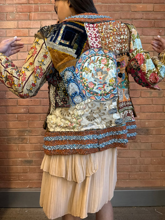 Madena, reworked patchwork 40s jacket