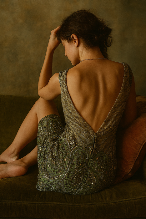 Bea, reworked 20s beaded flapper dress