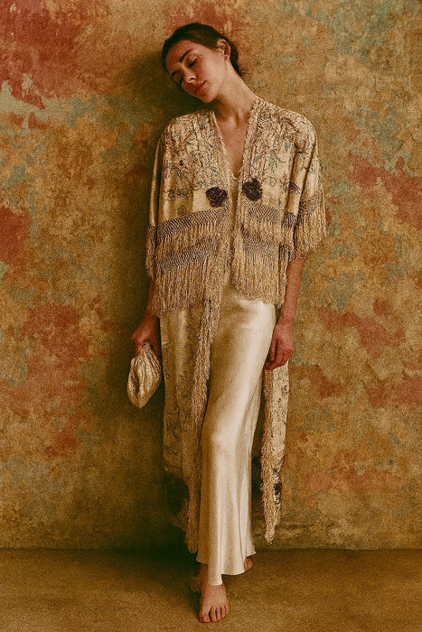 Allison, reworked 18th century fringed coat