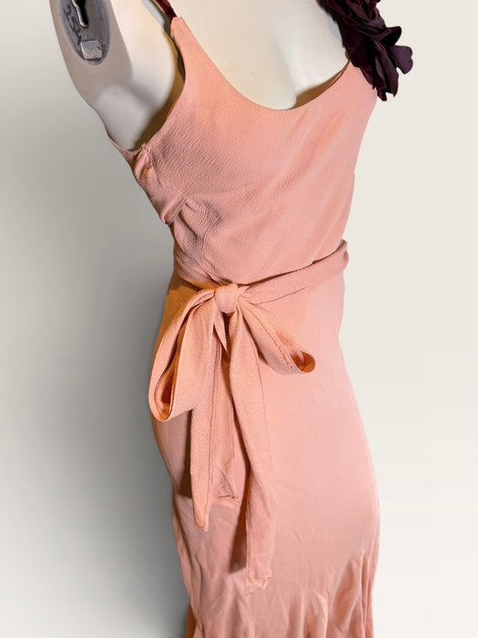 Dahlia, original 1930s silk crepe bias cut dress with velvet florals