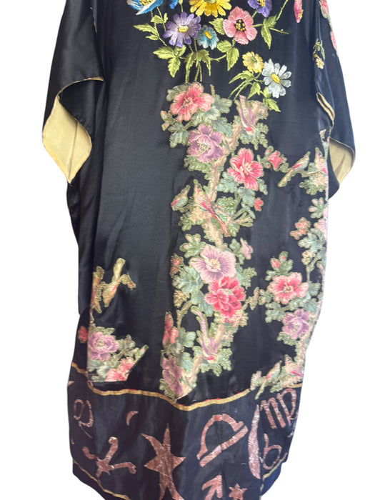 Morgane, 40s Mystical reworked silk embroidered kimono