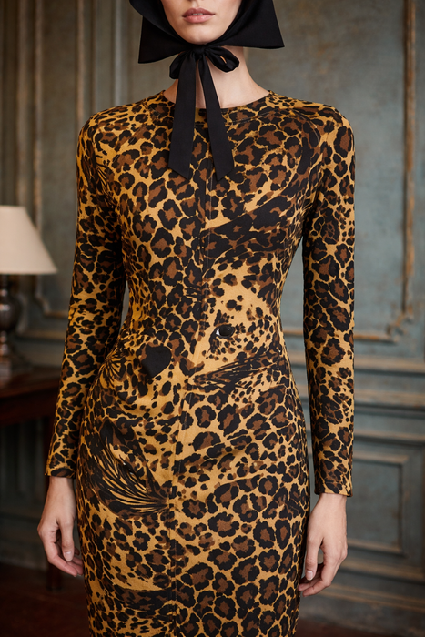 Yves Saint Laurent, Rive Gauche runway autumn/winter 1986/87 leopard print wool dress