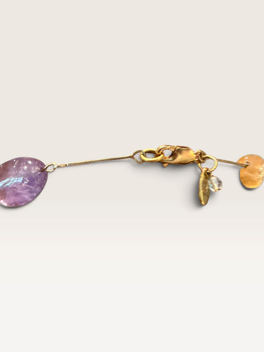 Jasmir, reworked pearlised vintage butterfly necklace with pastel crystals