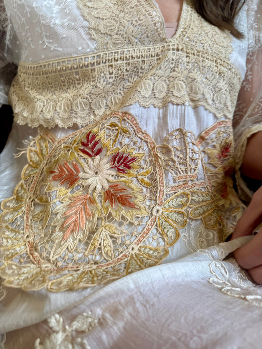 Guava, 20s French reworked lace kaftan