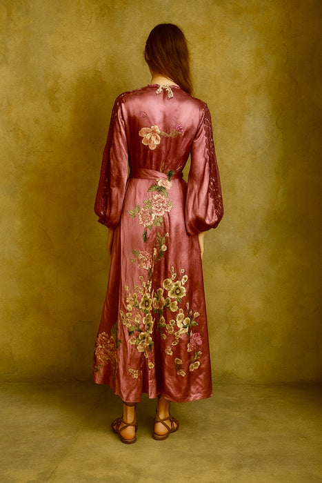 Magnus, 30s silk hand dyed embroidered robe