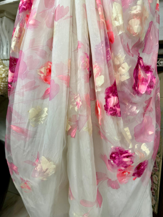 Rosa, handpainted 50s couture draped dress
