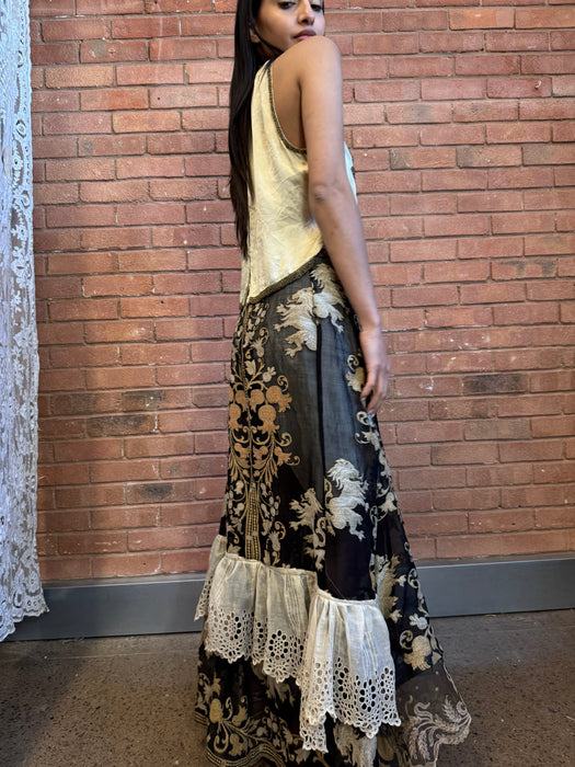 Tilly, reworked 20s beaded and voile print dress