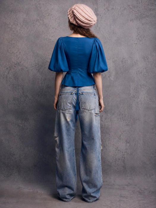 Yves Saint Laurent, Rive Gauche corset top with tassel ties