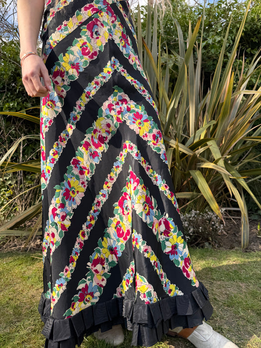 Mish, reworked 20s silk and 30s floral dress