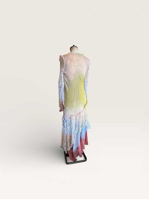 Tommy, vintage  handmade crochet and cotton muslin asymmetric dress