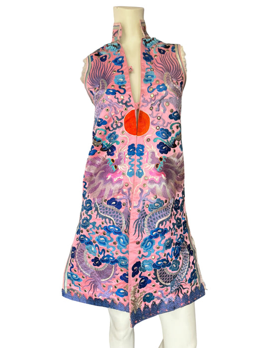 Magda, Late Qing dynasty Chinese silk embroidered waistcoat/dress