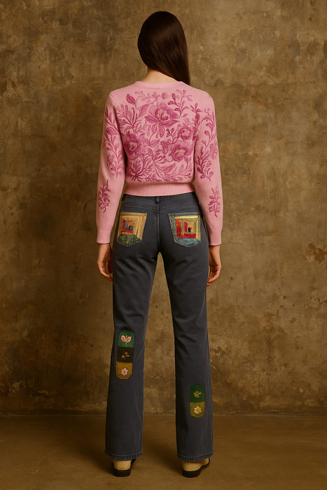 Abigail, 70s Brown patchwork corduroy trousers