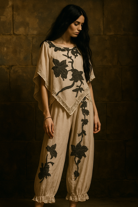 Shona, 30s silk and lace lounge set