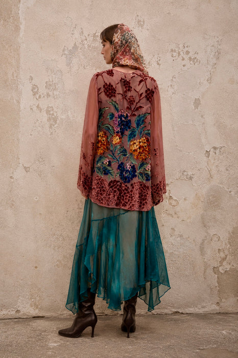 Oriana, 1930s silk devoré floral jacket