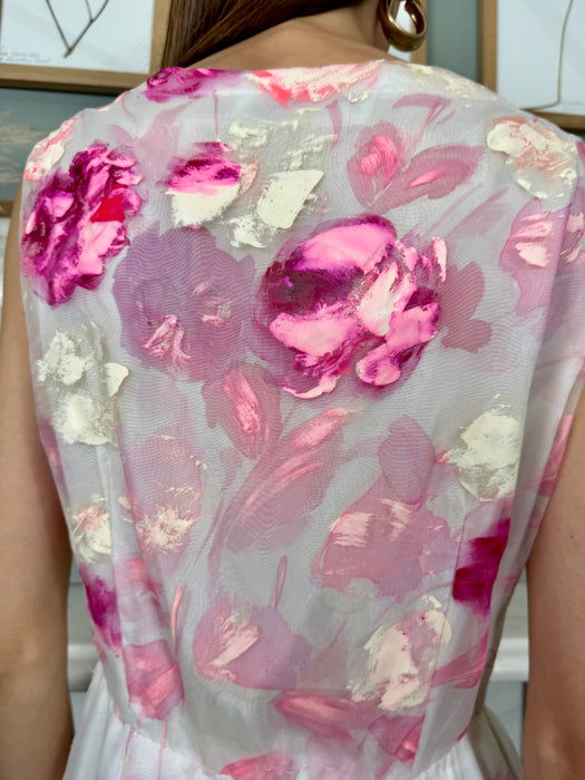 Rosa, handpainted 50s couture draped dress