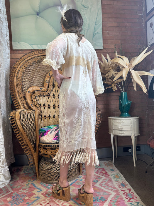 Guava, 20s French reworked lace kaftan