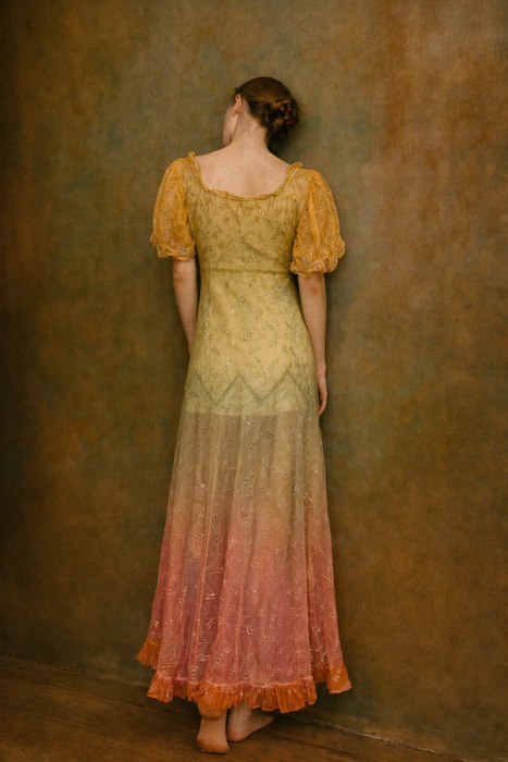 Oscar, 30s hand dyed ombré organza eyelet dress