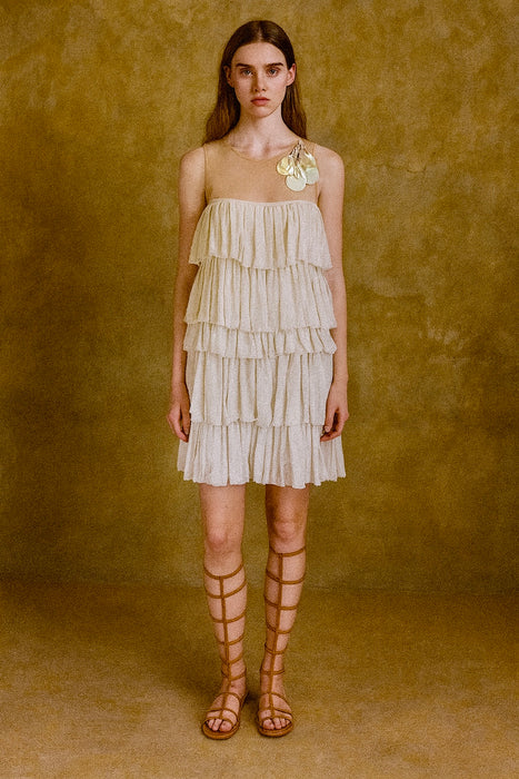 Lanvin 2004, silk tiered beaded dress