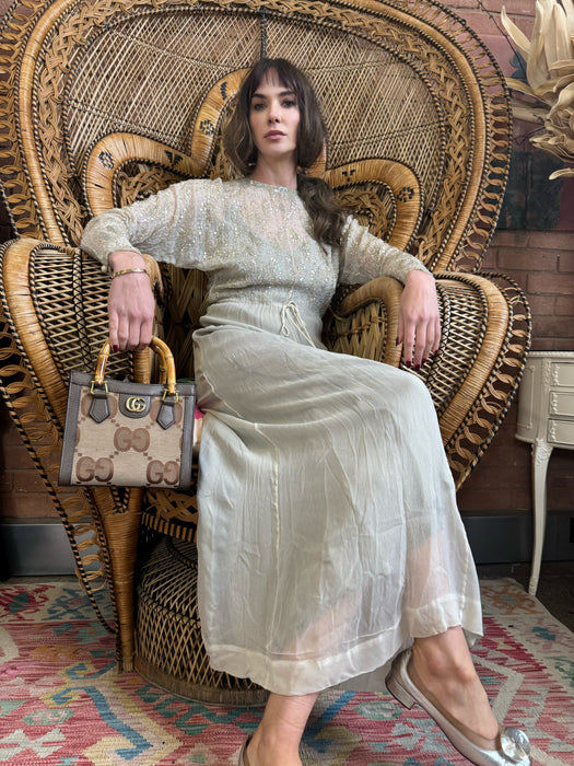 Seraphine, 70s chiffon and beaded dress