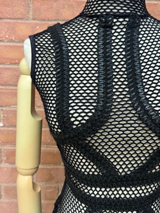 Astor, vintage fishnet and leather mermaid dress