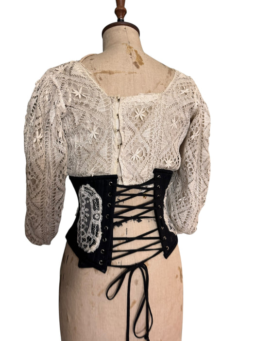Astor, reworked Victorian corseted beaded blouse