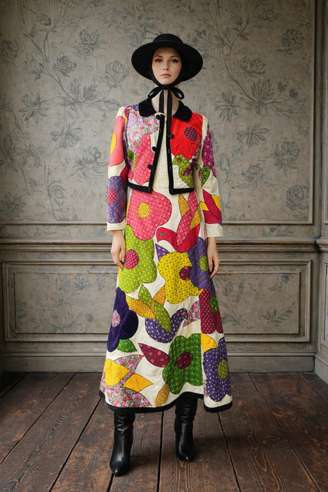 Blums -Vogue, of Beverley Hills 60s “Flower Power” jacket and skirt set