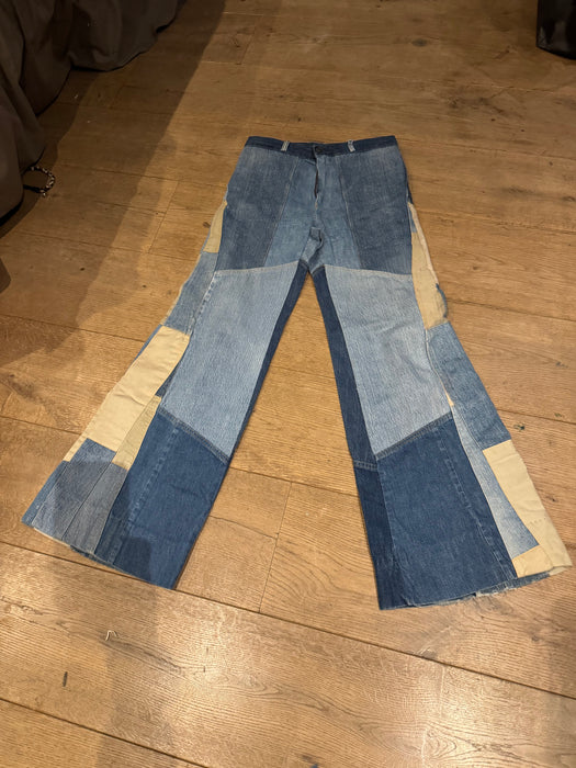 Antonio Giuseppe, 70s patchwork denim and leather jeans