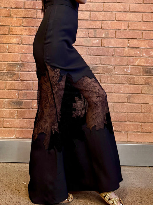 Ellie Saab, black crepe and lace dress