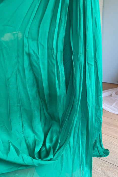 Tori, 90s emerald green silk chiffon Goddess dreamed beaded dress