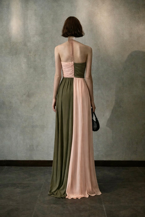 Bill Blass, 80s silk chiffon draped dress