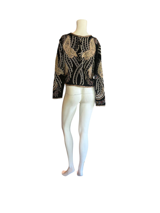 Praise, 1940s black velvet embroidered and beaded jacket