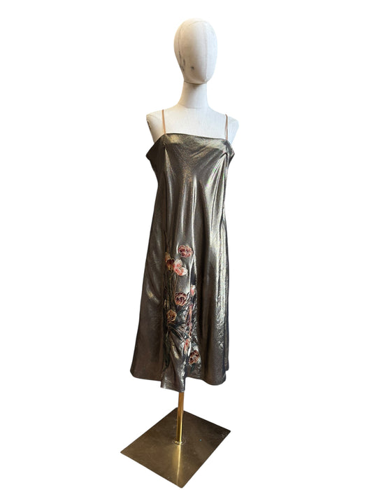 Pauline Trigére, 50s gold metallic embroidered dress