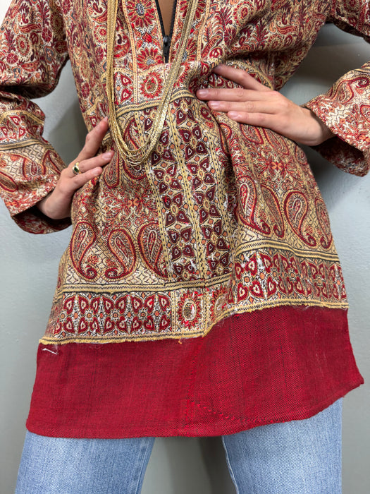Eros, 40s paisley wool zip tunic
