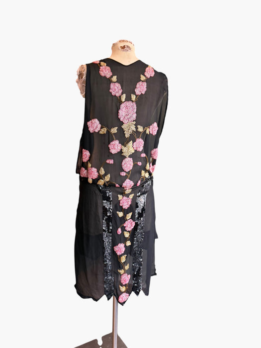 Greta, reworked 20s beaded short asymmetric dress