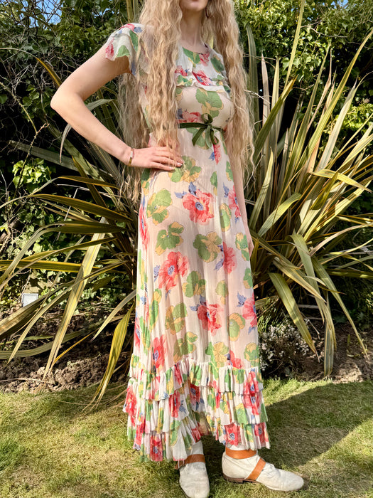Gladis, 30s floral chiffon dress