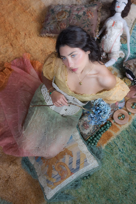 Oscar, 30s hand dyed ombré organza eyelet dress