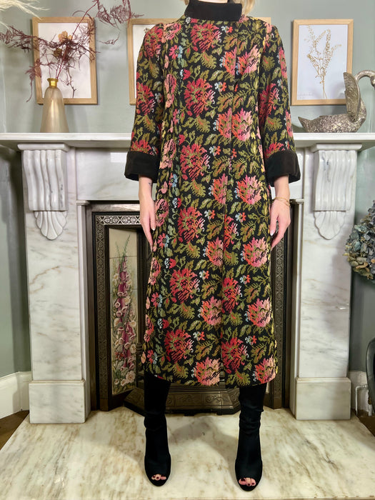 Yana, 20s floral tapestry coat