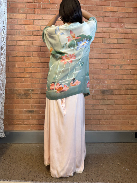 Wintour, 70s hand painted silk jacket