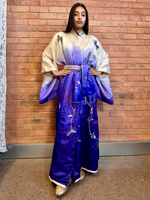 Delilah, 40s Japanese silk ombré embroidered kimono